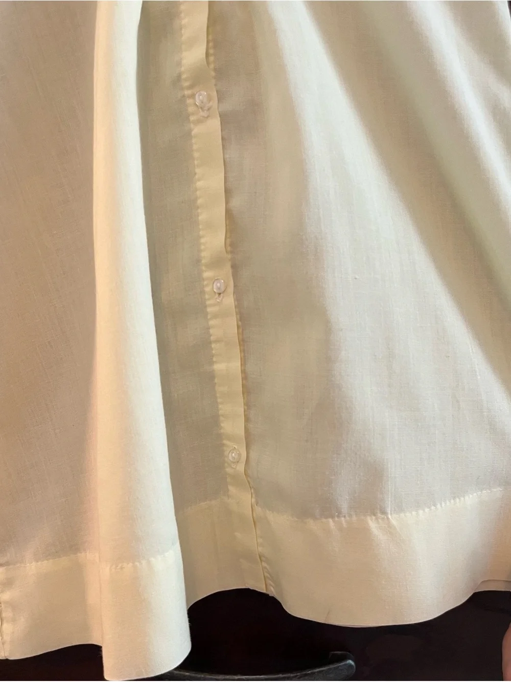 Vintage Pale Butter Yellow with  Embroidered Collar Kids Dress by Feltman Bros